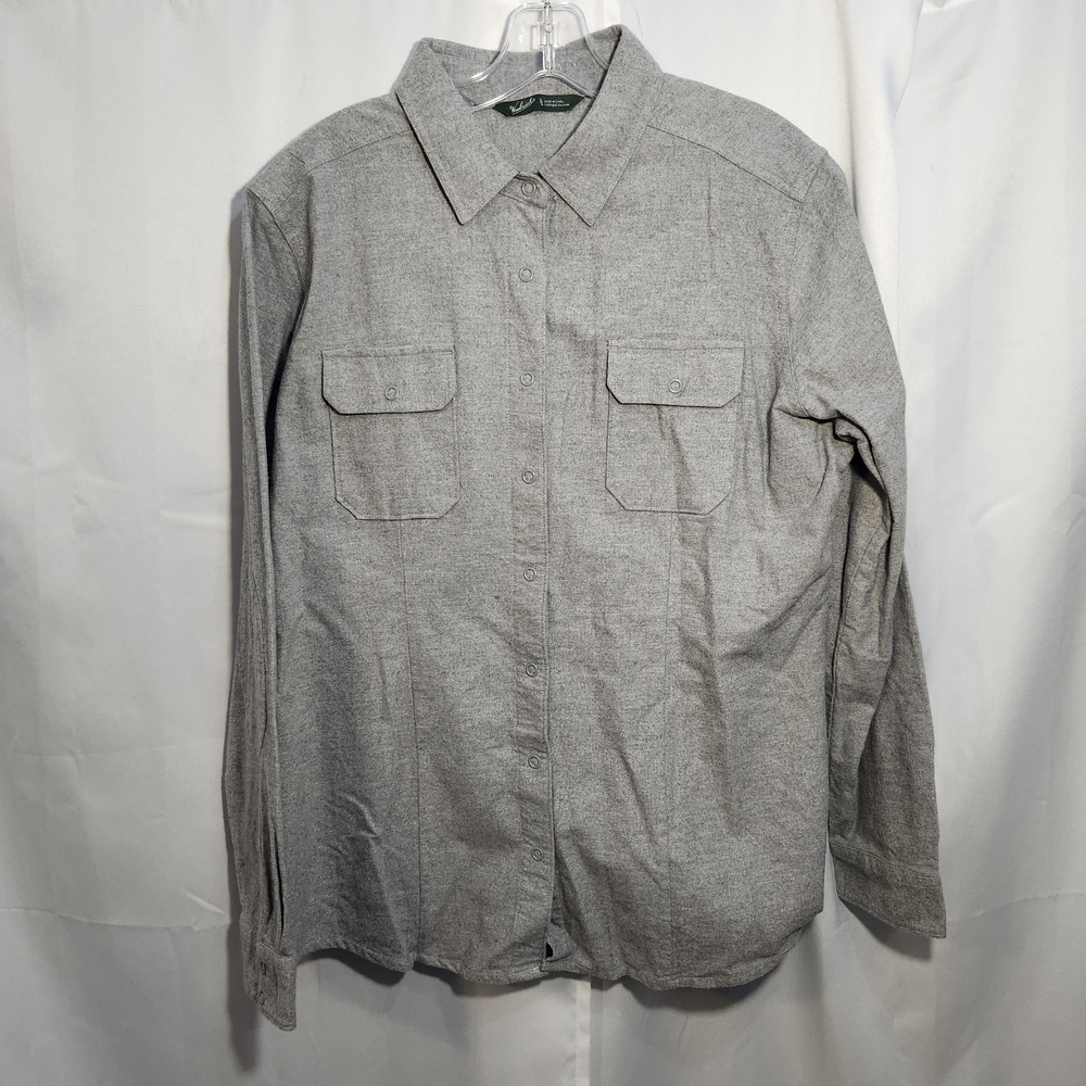 Woolrich Size XL Light Gray Snap Shirt